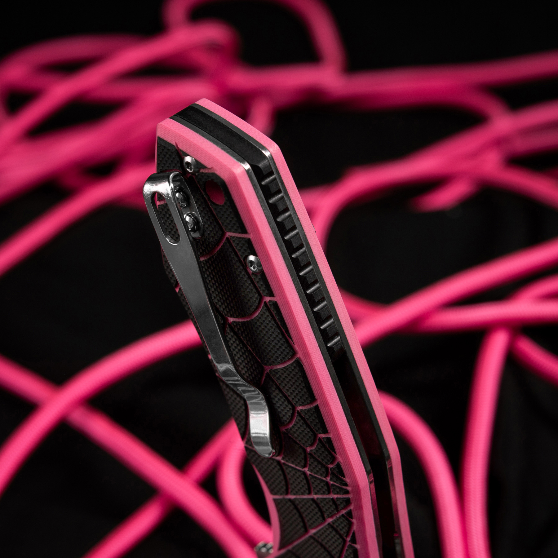 M-Tac ніж складний Type 12 Spider Web Black/Pink/Steel купити за